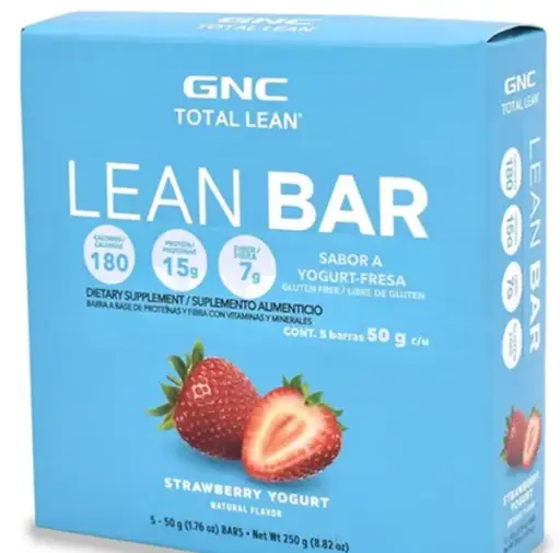 Lean Bar Barra de Proteína GNC Total Lean Fresa 5 Paquetes